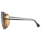 Linda Farrow - Enzo Aviator Sunglasses in Nickel - LFL1393C2SUN - Linda Farrow Eyewear