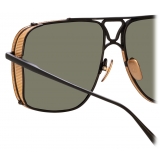 Linda Farrow - Enzo Aviator Sunglasses in Nickel - LFL1393C2SUN - Linda Farrow Eyewear