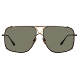 Linda Farrow - Enzo Aviator Sunglasses in Nickel - LFL1393C2SUN - Linda Farrow Eyewear