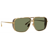 Linda Farrow - Enzo Aviator Sunglasses in Yellow Gold - LFL1393C1SUN - Linda Farrow Eyewear