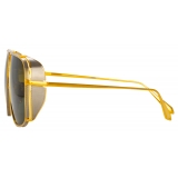 Linda Farrow - Enzo Aviator Sunglasses in Yellow Gold - LFL1393C1SUN - Linda Farrow Eyewear