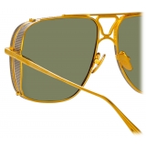 Linda Farrow - Enzo Aviator Sunglasses in Yellow Gold - LFL1393C1SUN - Linda Farrow Eyewear