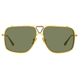 Linda Farrow - Enzo Aviator Sunglasses in Yellow Gold - LFL1393C1SUN - Linda Farrow Eyewear