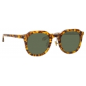 Linda Farrow - Fletcher Angular Sunglasses in Tobacco Tortoiseshell Green - LFL1103C9SUN - Linda Farrow Eyewear