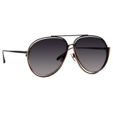 Linda Farrow - Francisco Aviator Sunglasses in Nickel - LFL1410C1SUN - Linda Farrow Eyewear