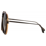 Linda Farrow - Francisco Aviator Sunglasses in Nickel - LFL1410C1SUN - Linda Farrow Eyewear