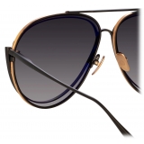 Linda Farrow - Francisco Aviator Sunglasses in Nickel - LFL1410C1SUN - Linda Farrow Eyewear