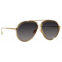 Linda Farrow - Francisco Aviator Sunglasses in Yellow Gold - LFL1410C2SUN - Linda Farrow Eyewear