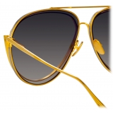 Linda Farrow - Francisco Aviator Sunglasses in Yellow Gold - LFL1410C2SUN - Linda Farrow Eyewear