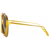 Linda Farrow - Francisco Aviator Sunglasses in Yellow Gold - LFL1410C2SUN - Linda Farrow Eyewear