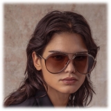 Linda Farrow - Francisco Aviator Sunglasses in Light Gold - LFL1410C3SUN - Linda Farrow Eyewear