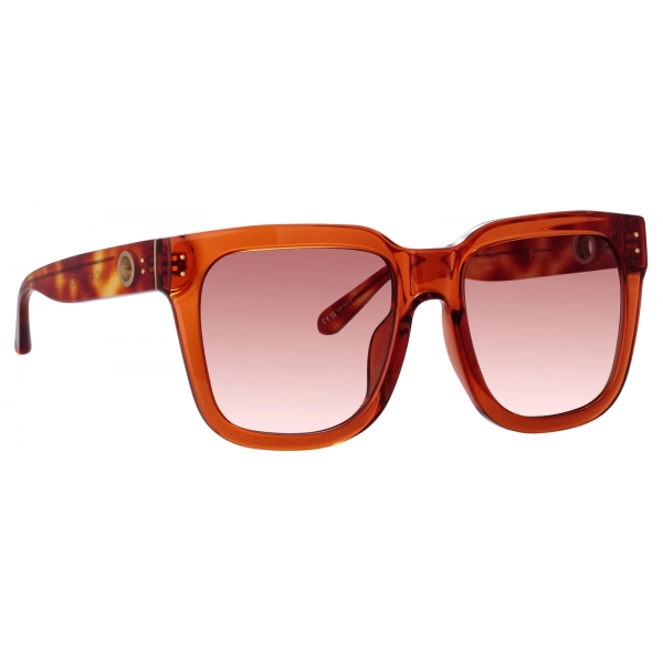 Linda Farrow - Occhiali da Sole Freya Square in Ambra - LFL1175C9SUN - Linda Farrow Eyewear