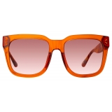 Linda Farrow - Freya Square Sunglasses in Amber - LFL1175C9SUN - Linda Farrow Eyewear