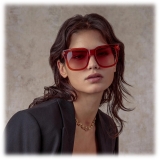 Linda Farrow - Freya Square Sunglasses in Amber - LFL1175C9SUN - Linda Farrow Eyewear