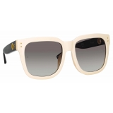 Linda Farrow - Occhiali da Sole Freya Square in Crema Nero - LFL1175C3SUN - Linda Farrow Eyewear