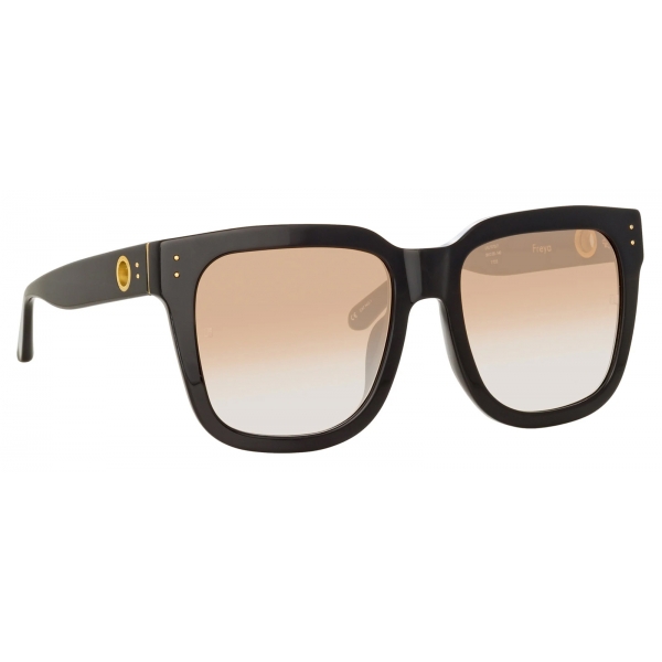 Linda Farrow - Occhiali da Sole Freya D-Frame in Cammello Nero - LFL1175C7SUN - Linda Farrow Eyewear