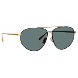 Linda Farrow - Gabriel Oversized Sunglasses in Yellow Gold - LFL1391C1SUN - Linda Farrow Eyewear