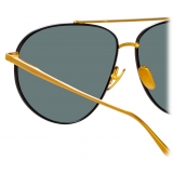 Linda Farrow - Gabriel Oversized Sunglasses in Yellow Gold - LFL1391C1SUN - Linda Farrow Eyewear