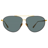 Linda Farrow - Gabriel Oversized Sunglasses in Yellow Gold - LFL1391C1SUN - Linda Farrow Eyewear