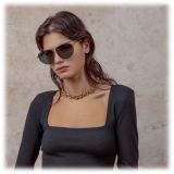 Linda Farrow - Gabriel Oversized Sunglasses in Yellow Gold - LFL1391C1SUN - Linda Farrow Eyewear