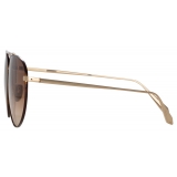 Linda Farrow - Gabriel Oversized Sunglasses in Light Gold - LFL1391C2SUN - Linda Farrow Eyewear