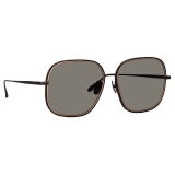 Linda Farrow - Juliana Oversized Sunglasses in Nickel - LFL1394C1SUN - Linda Farrow Eyewear