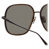 Linda Farrow - Juliana Oversized Sunglasses in Nickel - LFL1394C1SUN - Linda Farrow Eyewear