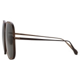 Linda Farrow - Juliana Oversized Sunglasses in Nickel - LFL1394C1SUN - Linda Farrow Eyewear