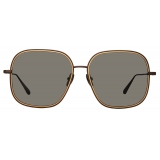 Linda Farrow - Juliana Oversized Sunglasses in Nickel - LFL1394C1SUN - Linda Farrow Eyewear