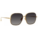 Linda Farrow - Juliana Oversized Sunglasses in Yellow Gold - LFL1394C2SUN  - Linda Farrow Eyewear