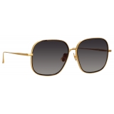 Linda Farrow - Juliana Oversized Sunglasses in Yellow Gold - LFL1394C2SUN  - Linda Farrow Eyewear