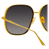 Linda Farrow - Juliana Oversized Sunglasses in Yellow Gold - LFL1394C2SUN  - Linda Farrow Eyewear