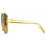 Linda Farrow - Juliana Oversized Sunglasses in Yellow Gold - LFL1394C2SUN  - Linda Farrow Eyewear