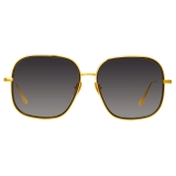 Linda Farrow - Juliana Oversized Sunglasses in Yellow Gold - LFL1394C2SUN  - Linda Farrow Eyewear