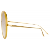 Linda Farrow - Kew Round Sunglasses in Yellow Gold - LFL457C33SUN - Linda Farrow Eyewear