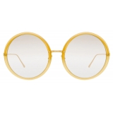 Linda Farrow - Kew Round Sunglasses in Yellow Gold - LFL457C33SUN - Linda Farrow Eyewear