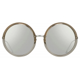 Linda Farrow - Kew Round Sunglasses in Truffle - LFL457C12SUN - Linda Farrow Eyewear