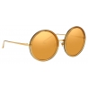Linda Farrow - Occhiali da Sole Kew Round in Rugiada Oro - LFL457C13SUN - Linda Farrow Eyewear