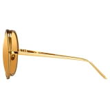 Linda Farrow - Kew Round Sunglasses in Dew Gold - LFL457C13SUN - Linda Farrow Eyewear