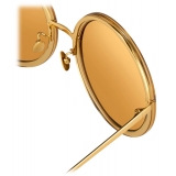 Linda Farrow - Kew Round Sunglasses in Dew Gold - LFL457C13SUN - Linda Farrow Eyewear