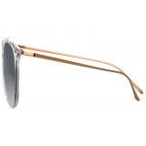 Linda Farrow - Kings Oversized Sunglasses in Rose Gold Transparent - LFL747C16SUN - Linda Farrow Eyewear