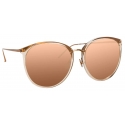 Linda Farrow - Kings Oversized Sunglasses in Rose Gold Transparent - LFL747C5SUN - Linda Farrow Eyewear