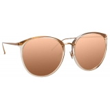 Linda Farrow - Kings Oversized Sunglasses in Rose Gold Transparent - LFL747C5SUN - Linda Farrow Eyewear