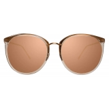 Linda Farrow - Kings Oversized Sunglasses in Rose Gold Transparent - LFL747C5SUN - Linda Farrow Eyewear