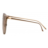 Linda Farrow - Kings Oversized Sunglasses in Rose Gold Transparent - LFL747C5SUN - Linda Farrow Eyewear