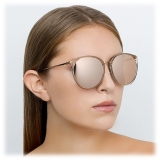 Linda Farrow - Kings Oversized Sunglasses in Rose Gold Transparent - LFL747C5SUN - Linda Farrow Eyewear