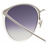 Linda Farrow - Occhiali da Sole Kings Oversized in Bianco - LFL747C4SUN - Linda Farrow Eyewear