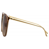 Linda Farrow - Kings Oversized Sunglasses in Brown - LFLC747C20SUN - Linda Farrow Eyewear