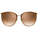 Linda Farrow - Kings Oversized Sunglasses in Brown - LFLC747C20SUN - Linda Farrow Eyewear