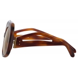 Linda Farrow - Lea Oversized Sunglasses in Horn - LFL1289C3SUN - Linda Farrow Eyewear